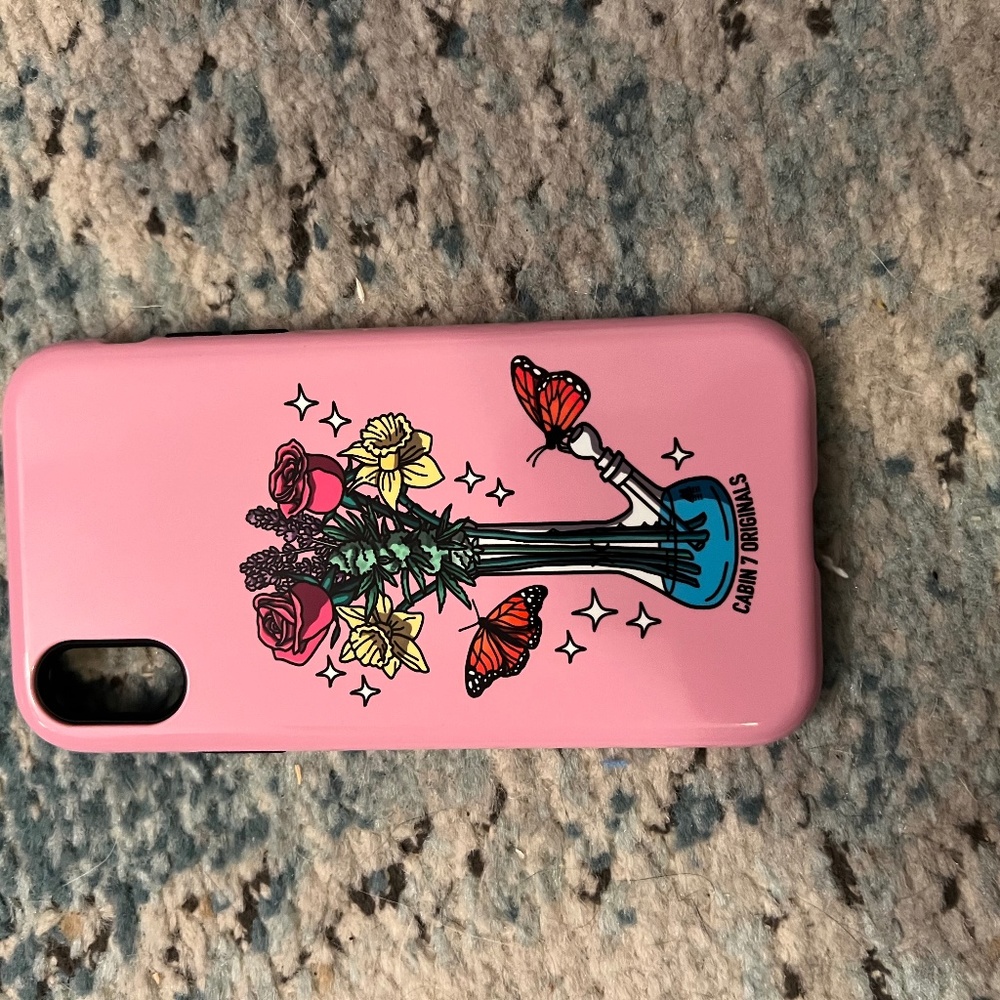 Cabin 7 Pink Butterfly Flower Vase Iphone XR Case
